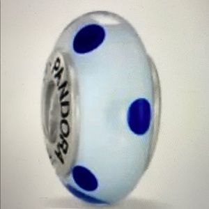light blue with dark blue dots pandora charm